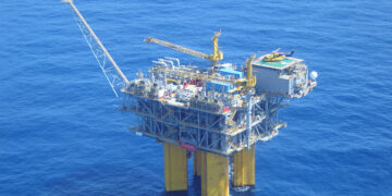 An offshore oil drilling platform in the Gulf of Mexico. (Bureau of Safety and Environmental Enforcement via Wikimedia Commons)