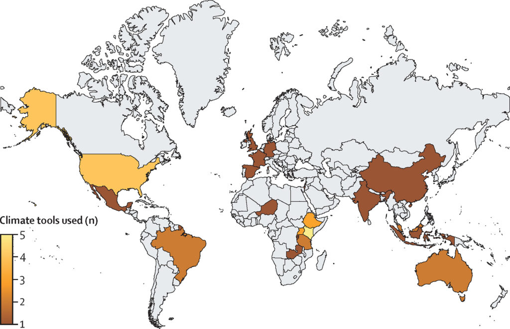 Countries where climate tools have been used. (UF College of Liberal Arts and Sciences)