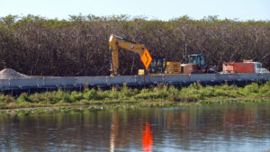 Heavy equipment working on the ecological restoration of the Everglades along the Tamiami Trail. (iStock image)