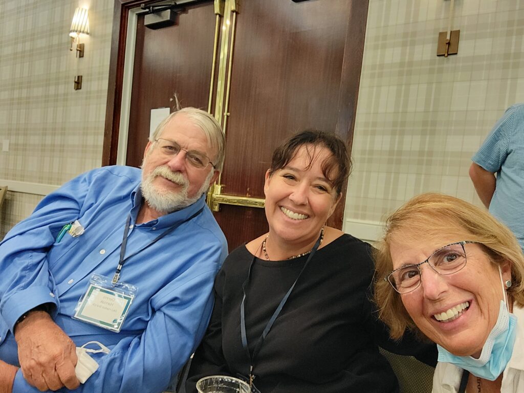 From left: Dennis Hanisak, Lauren Hall and Lori Morris at the 2022 World Seagrass Conference. (Photo courtesy of Lori Morris)