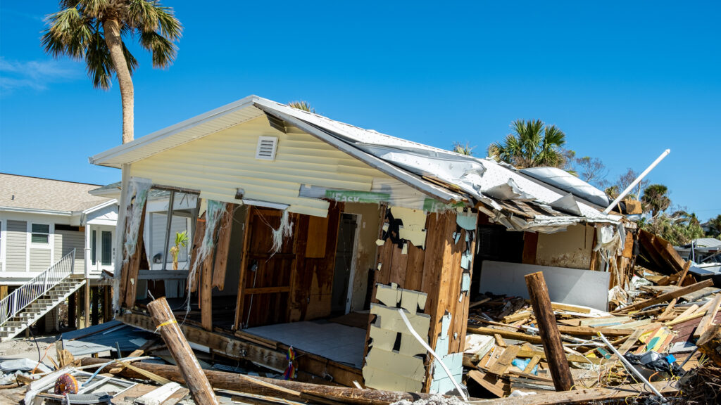 A home destroyed by Hurricane Ian in Fort Myers Beach (iStock image)