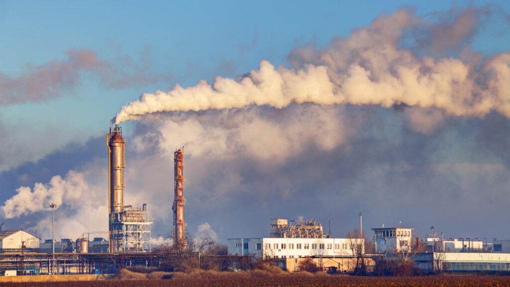 Pollution is released by a factory in China (iStock image)