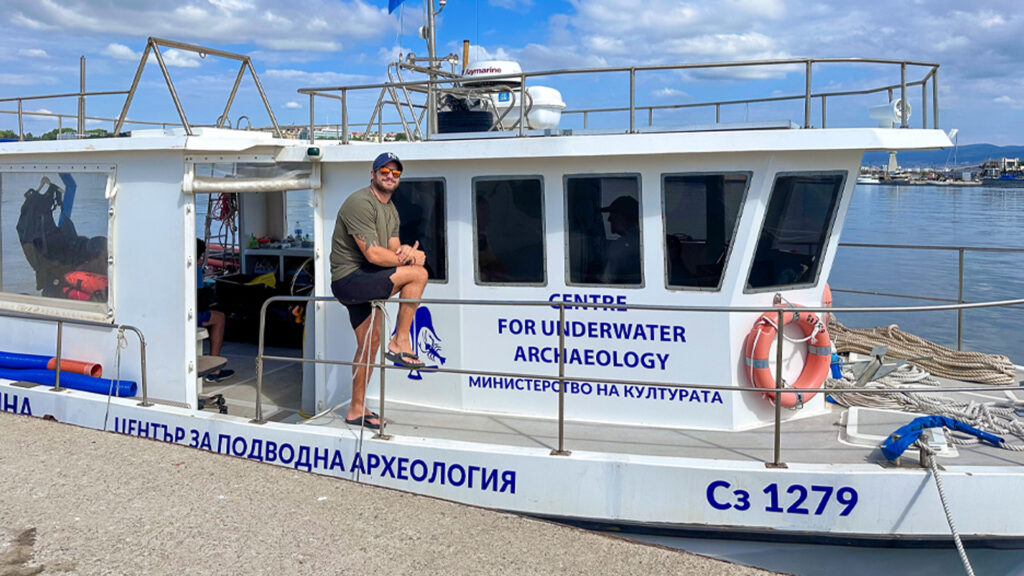 This summer graduate student Efrain Ocasio investigated an old fortress, submerged off the coast of Bulgaria in the Black Sea. (Photo courtesy of Efrain Ocasio)