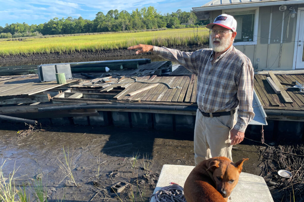 Steve Salem is a 50-year boat captain who lives on a tributary of the St. Johns River. The rising tides in Jacksonville are testing his intuition. (Credit: Amy Green/Inside Climate News)