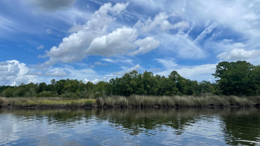 The Ribault River, a tributary of the St. Johns, is especially vulnerable to sea level rise. In 2017, Hurricane Irma joined with a nor’easter to push sea water upstream into the St. Johns. (Credit: Amy Green/Inside Climate News)