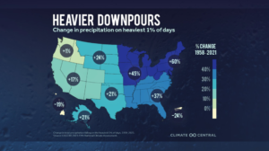 Change in precipitation on heaviest 1% of days. (Climate Central)