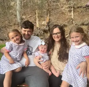 Wesley and Alexis Bryant with their three children. The two oldest escaped the July 2022 floods, and the youngest is the family’s newest addition. (Photo provided by Wesley Bryant)