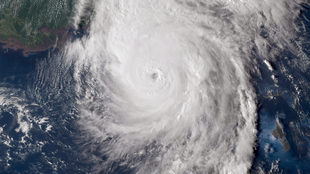 Hurricane Helene during the evening of Sept. 26, 2024 (ABI imagery from NOAA'S GOES-16 Satellite, Public domain, via Wikimedia Commons)