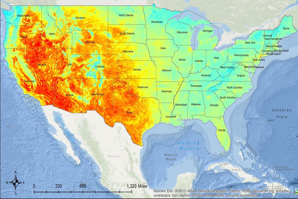 Researchers examined how individual and neighborhood characteristics vary with how hot the ground gets in the summer (maximum summer land surface temperature). (Image credit: Florida Atlantic University, data source: National Centers for Environmental Information)