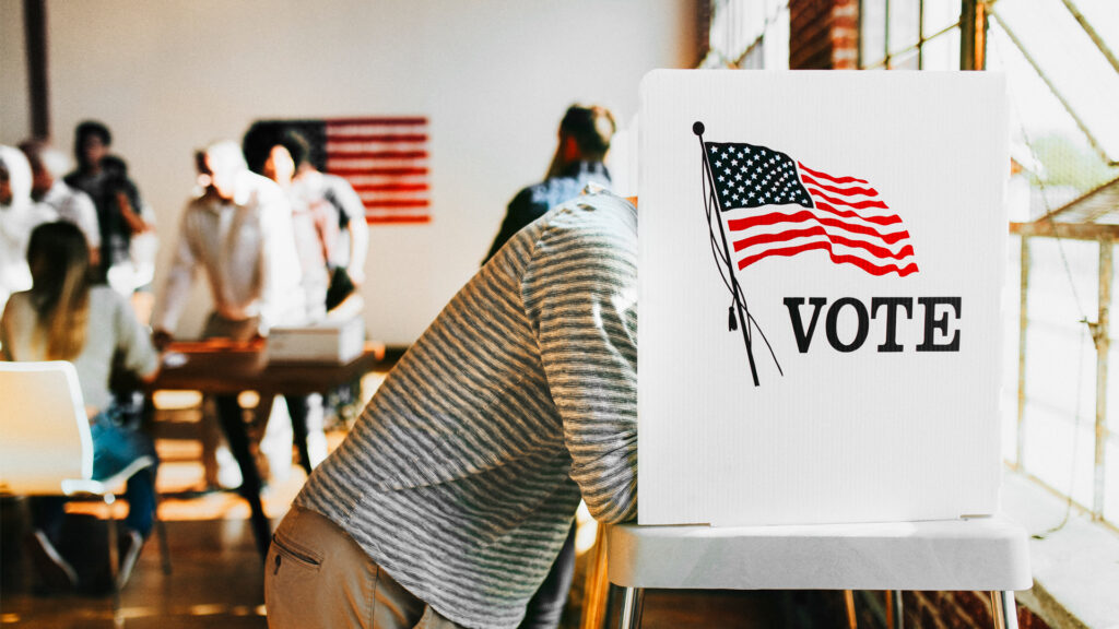 A voting booth at a polling place (iStock image)