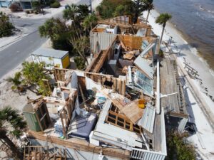 A home in Anna Maria Island severely damaged by Hurricane Milton. (Ubuntwo, CC BY-SA 4.0, via Wikimedia Commons)