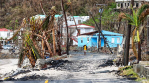 Destruction cased by Hurricane Maria in the British Virgin Islands in 2017 (Joel Rouse/MOD, OGL v1.0OGL v1.0, via Wikimedia Commons)