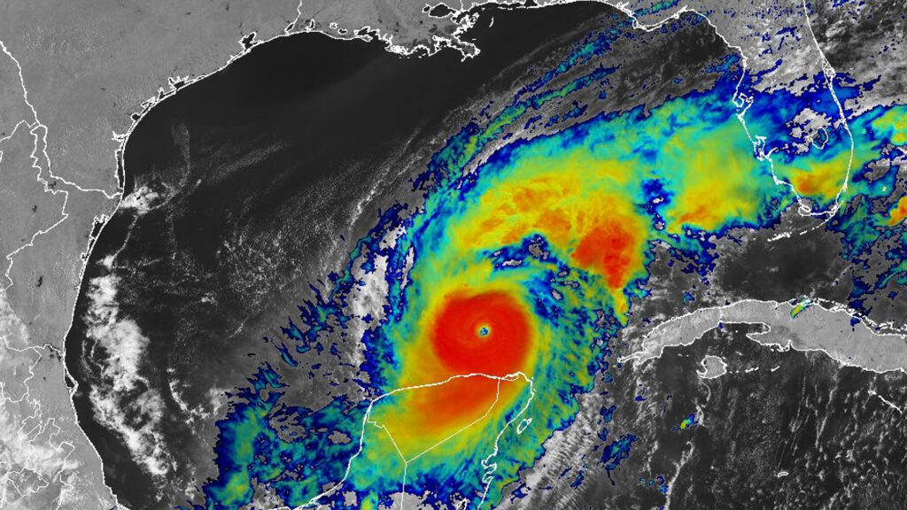 Satellite data shows Hurricane Milton on Oct. 8, 2024, as it moves across Gulf of Mexico. (NOAA)