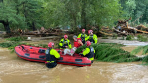 Federal Emergency Management Agency search and rescue operations are conducted in Polk County, North Carolina, after Hurricane Helene. (FEMA photo, via Defense Visual Information Distribution Service)