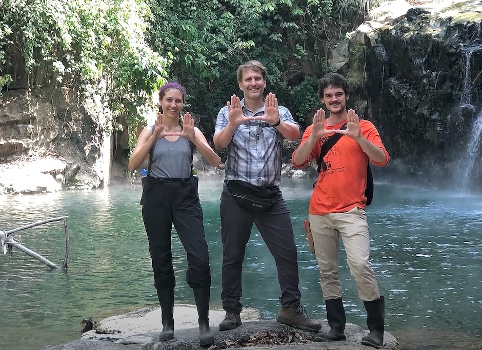 Kullberg, Feeley and Riley Fortier, three of the authors of this study. (Photo courtesy of Kenneth Feeley)