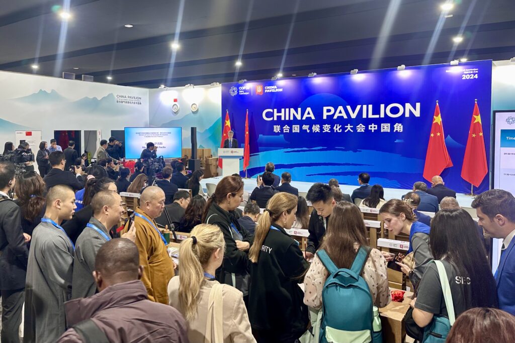 Given that China has single-handedly doubled the global consumption of coal in recent decades, it is ironic that it is poised to be the big PR winner at COP29 with its prominent, well-staffed pavilion, and lots of trinket giveaways. Yet all this coal energy has enabled China to manufacture and deploy within its nation half of all solar PV panels installed globally, according to 2023 estimates.The world of climate solutions is awash in these sort of seeming contradictions, with the only common denominator being that short-term economic interests prevail. (Photo by Michal Fidler, text by John Capece)