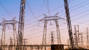 High voltage electricity towers at a substation (iStock image)