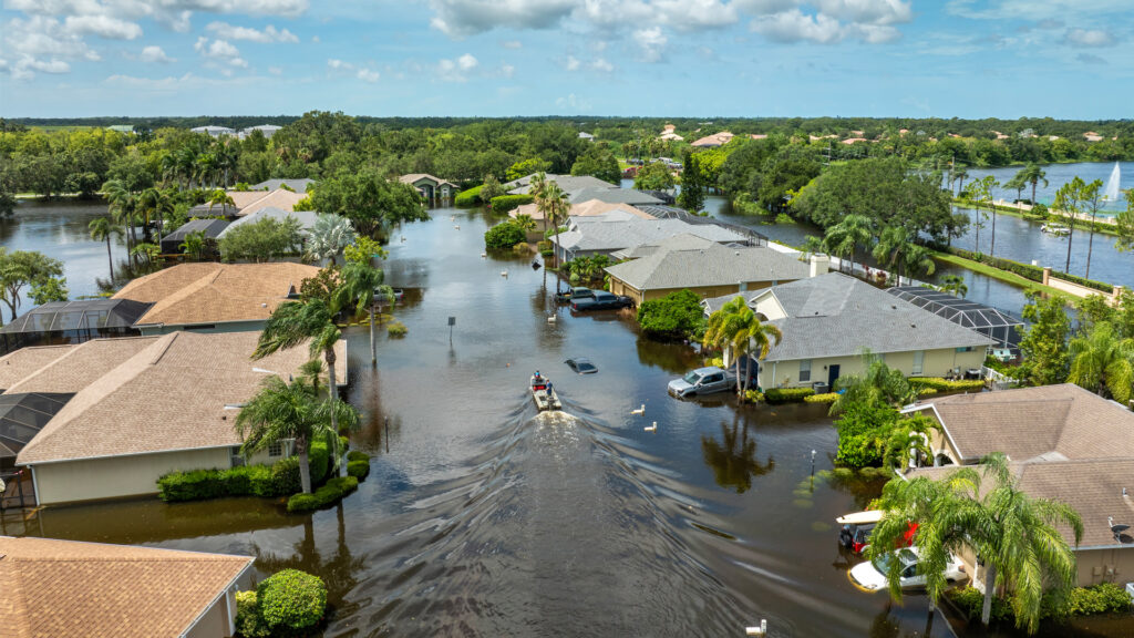 A flooded street in Sarasota following Hurricane Debby (iStock image)