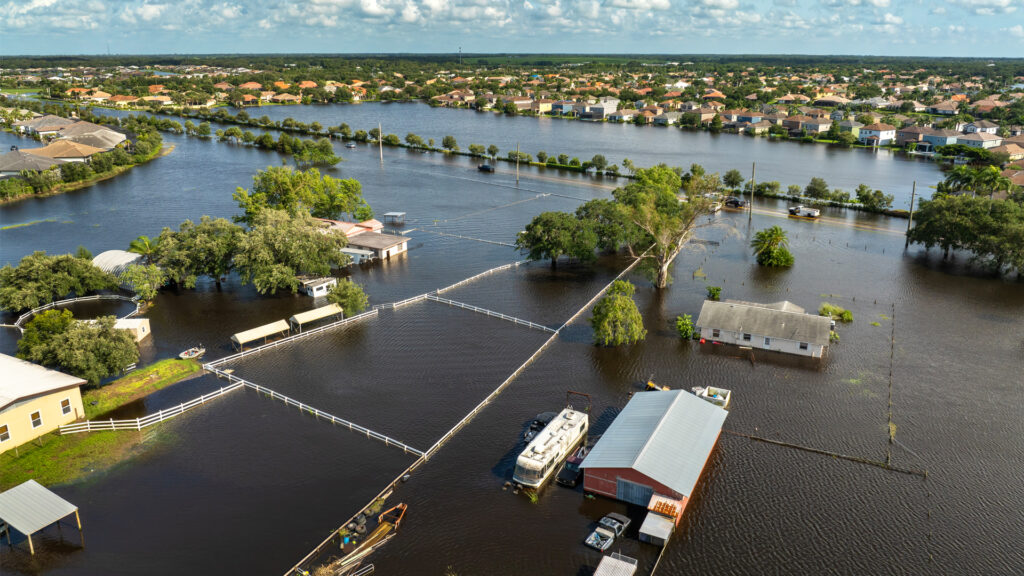 Flooded rural land around Sarasota after Hurricane Debby (iStock image)