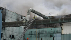 A fire at a municipal trash incinerator in Miami-Dade County burned for nearly three weeks in February 2023, releasing smoke and pollution into the surrounding community. (Miami-Dade Fire Rescue)