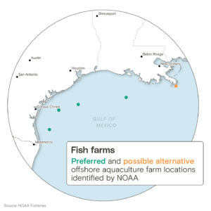 The federal government is considering five locations for fish farms. (Source: NOA Fisheries)