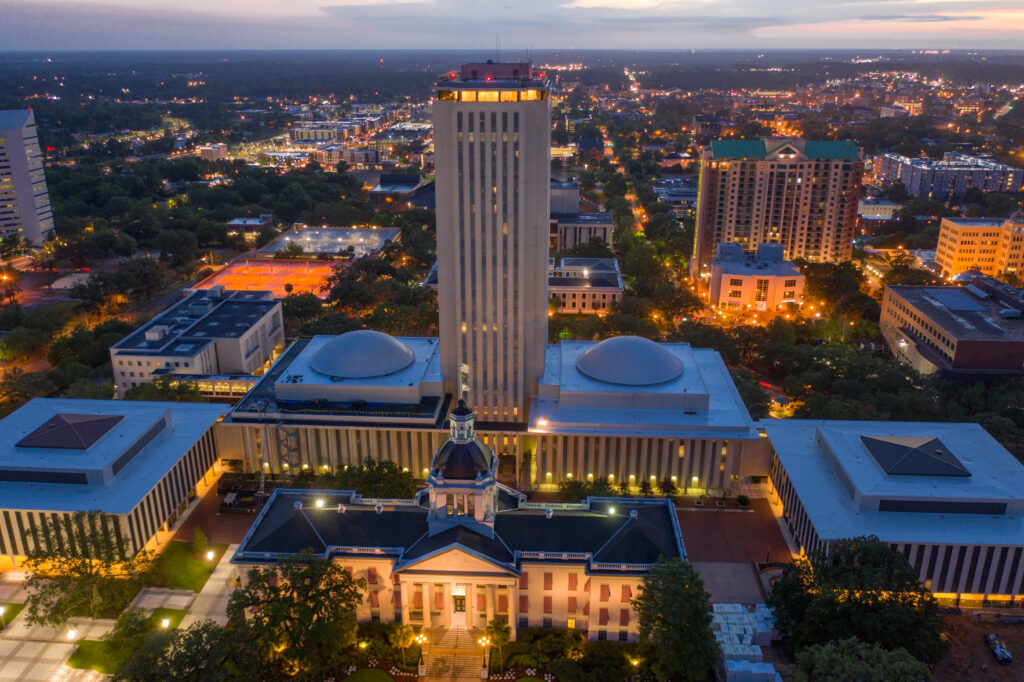 An aerial view of downtown Tallahassee and the Florida State Capitol (iStock image)