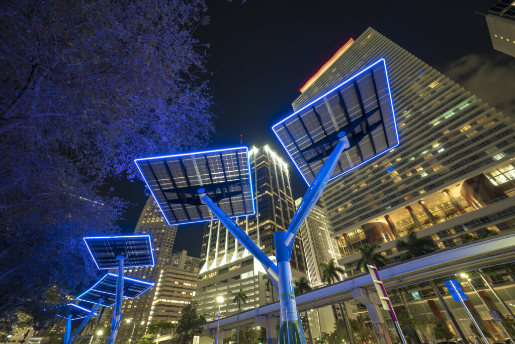 Solar panels in downtown Miami (iStock image)