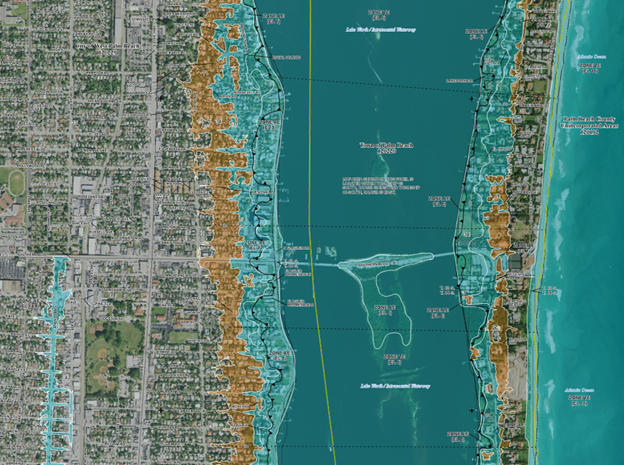 A portion of a new flood map for Palm Beach County (FEMA)